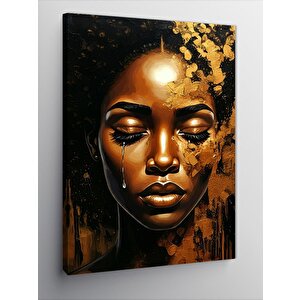 Kanvas Tablo Altın Kadın 100x140 cm