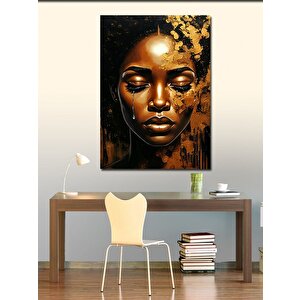 Kanvas Tablo Altın Kadın 100x140 cm