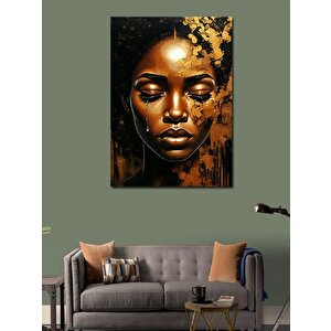 Kanvas Tablo Altın Kadın 100x140 cm