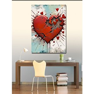 Kanvas Tablo Kırık Kalp 70x100 cm