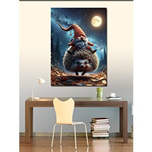 Kanvas Tablo Kirpiye Binen Sevimli Cüce 100x140 cm