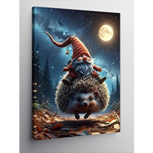 Kanvas Tablo Kirpiye Binen Sevimli Cüce 70x100 cm