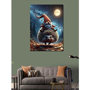Kanvas Tablo Kirpiye Binen Sevimli Cüce 70x100 cm