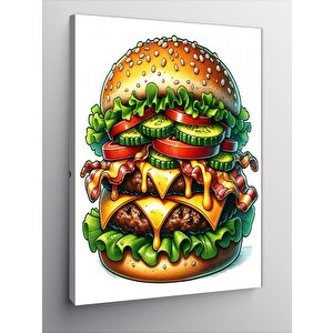 Kanvas Tablo Dev Hamburger 70x100 cm