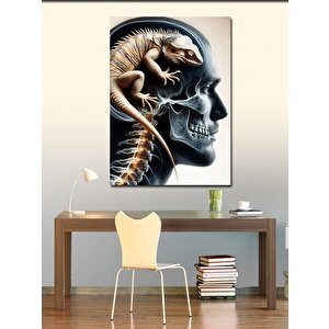 Kanvas Tablo Kertenkele Beyin 100x140 cm