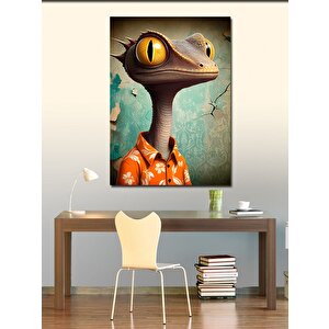 Kanvas Tablo Kertenkele Portresi 50x70 cm