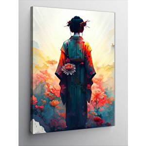 Kanvas Tablo Kimonolu Kadın 50x70 cm