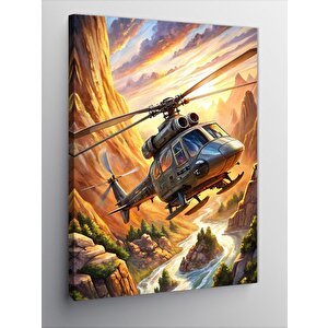 Kanvas Tablo Dağda Helikopter 50x70 cm
