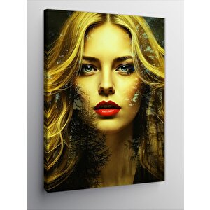 Kanvas Tablo Sarı Saçlı Kadın 70x100 cm