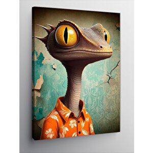 Kanvas Tablo Kertenkele Portresi 100x140 cm