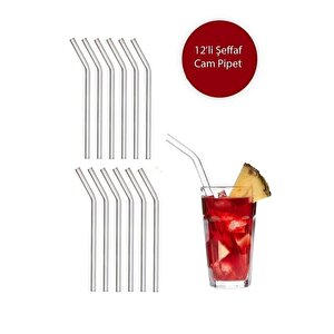 Şeffaf 12\'lı Cam Eğimli Pipet
