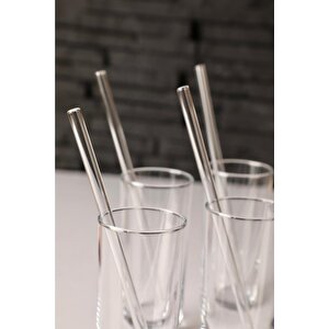Şeffaf 6 Lı Eğimli Cam Pipet
