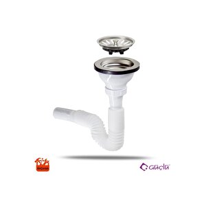 Çöpmak Büyük Lavabo Evye Gider Sifonu Paslanmaz Geniş Kafalı Süzgeç