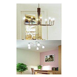 6,5w (50w) Led Mum Ampul Gün Işığı 4000k - E14 10 Adet Avize Lambası