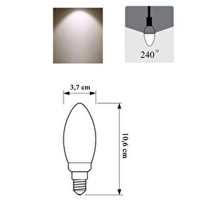 6,5w (50w) Led Mum Ampul Gün Işığı 4000k - E14 6 Adet Avize Lambası