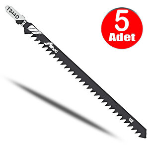 T344d Master Uzun Boy Dekupaj Testere Bıçağı Ucu 152mm Hcs Ahşap Plastik Dekopaj Ağzı -5li Paket