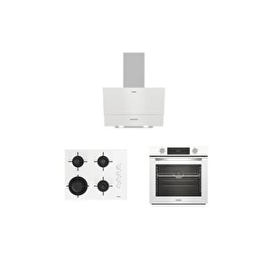 Ala 322 W Fırın 189 Dw Ocak 535 W Davlumbaz Beyaz Ankastre Set