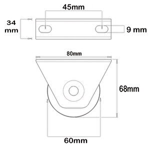 60mm Bilyalı Rulmanlı Kepli Makara Sürgülü Kapı Ray Tekeri