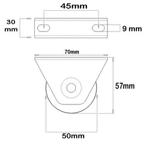 50mm Bilyalı Rulmanlı Kepli Makara Sürgülü Kapı Ray Tekeri