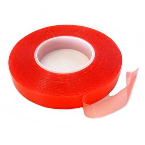 Kırmızı Polyester Çift Taraflı Bant 12mmx50mt Çift Taraflı Polyester Bant