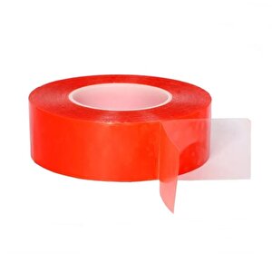Kırmızı Polyester Çift Taraflı Bant 50mmx50mt Çift Taraflı Polyester Bant