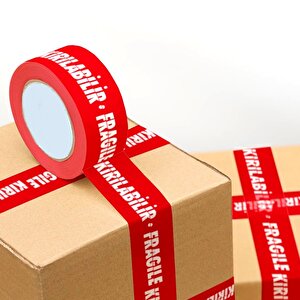Fragile Kırılır Baskılı Koli Bandı 5cmx100m Kırılır Fragile İngilizce Kırılır Uyarı Bant