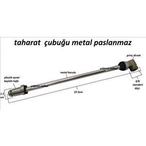 Klozet Gizli Taharat Çubuğu Krom Prinç Standart