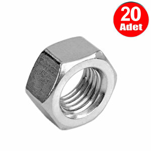 M5 Somun Dın 934 Beyaz Galvanizli Somun -20 Adet