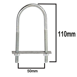 U Tipi Anten Direk Balkon Boru Bağlama Kelepçesi -11cm