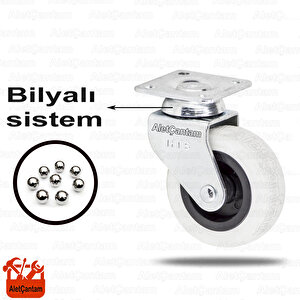 50mm Bilyalı Mobilya Tekeri Masa Sehpa Dolap Tekerlek -4 Adet