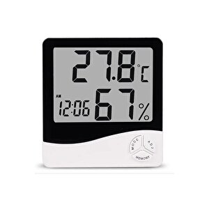 Dijital Termometre Sıcaklık Ve Nem Ölçer Masa Saati Alarm