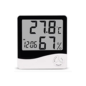 Dijital Oda Termometresi Sıcaklık Ve Nem Ölçer Masa Saati Alarm