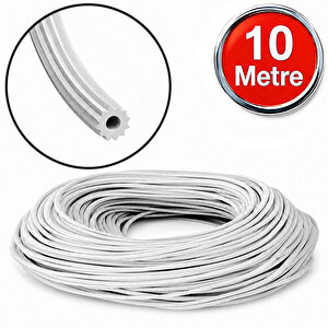 Alüminyum Sineklik Teli Fitili Beyaz 5mm Kapı Pencere Tül Sabitleme Lastik Contası -10 Metre