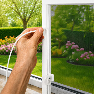 Alüminyum Sineklik Teli Fitili Beyaz 5mm Kapı Pencere Tül Sabitleme Lastik Contası -10 Metre