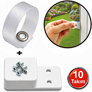 Sineklik Kulp Seti Şeffaf Tutma Halkası Kaldırma Çekme Kulbu Takoz Seti -10 Takım