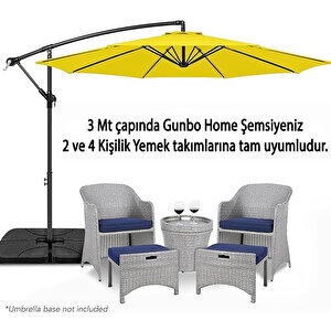 3 Mt 8 Kaburga Full Demir 21 Kg Sari Bahçe Şemsiyesi Full Set Havuz Şemsiyesi Büyük Şemsiye