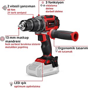 Einhell Tp-cd 18/60 Li-i  Bl - Solo Akülü Darbeli Vidalama - 4514205