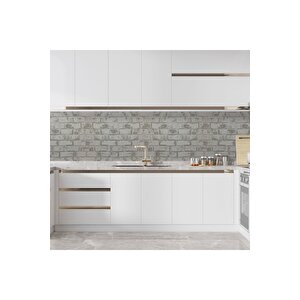 Sf 611 Beyaz Renkli Doğal Taş Tuğla Görünümlü Yapışkanlı Folyo 53x300 cm