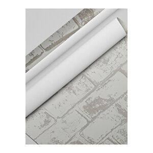Sf 611 Beyaz Renkli Doğal Taş Tuğla Görünümlü Yapışkanlı Folyo 53x300 cm