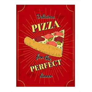 Lezzetli Pizza Dekoratif Mdf Tablo 35cm X50cm 35x50 cm