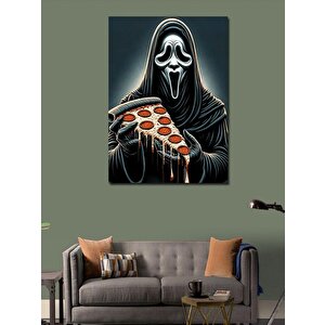 Kanvas Tablo Pizza Korku Maskesi 100x140 cm