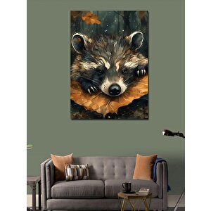 Kanvas Tablo Ormandaki Rakun 50x70 cm