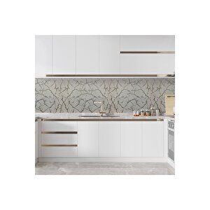 Sf 623 Gold Gümüş Damarlı Beyaz Doğal Mermer Görünümlü Dolap Ve Tezgah Yapışkanlı Folyo 53x200 cm