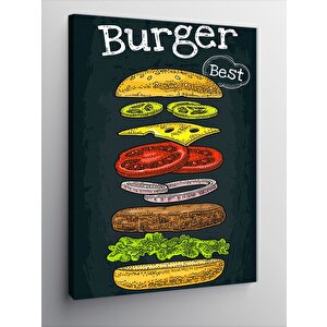Kanvas Tablo Burger Temalı 70x100 cm