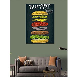 Kanvas Tablo Burger Temalı 70x100 cm
