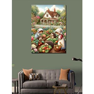 Kanvas Tablo Tarladaki  Çiftçi Kirpiler 70x100 cm