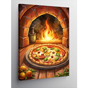 Kanvas Tablo Odun Fırınında Pizza 50x70 cm