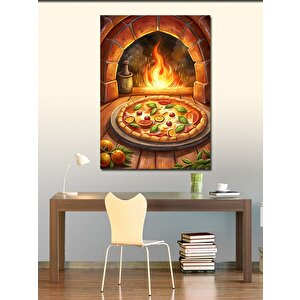 Kanvas Tablo Odun Fırınında Pizza 50x70 cm