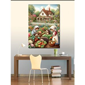 Kanvas Tablo Tarladaki  Çiftçi Kirpiler 50x70 cm