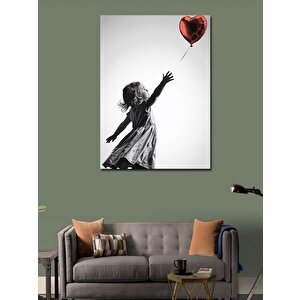 Kanvas Tablo Kalpli Balon Tutan Çocuk 100x140 cm